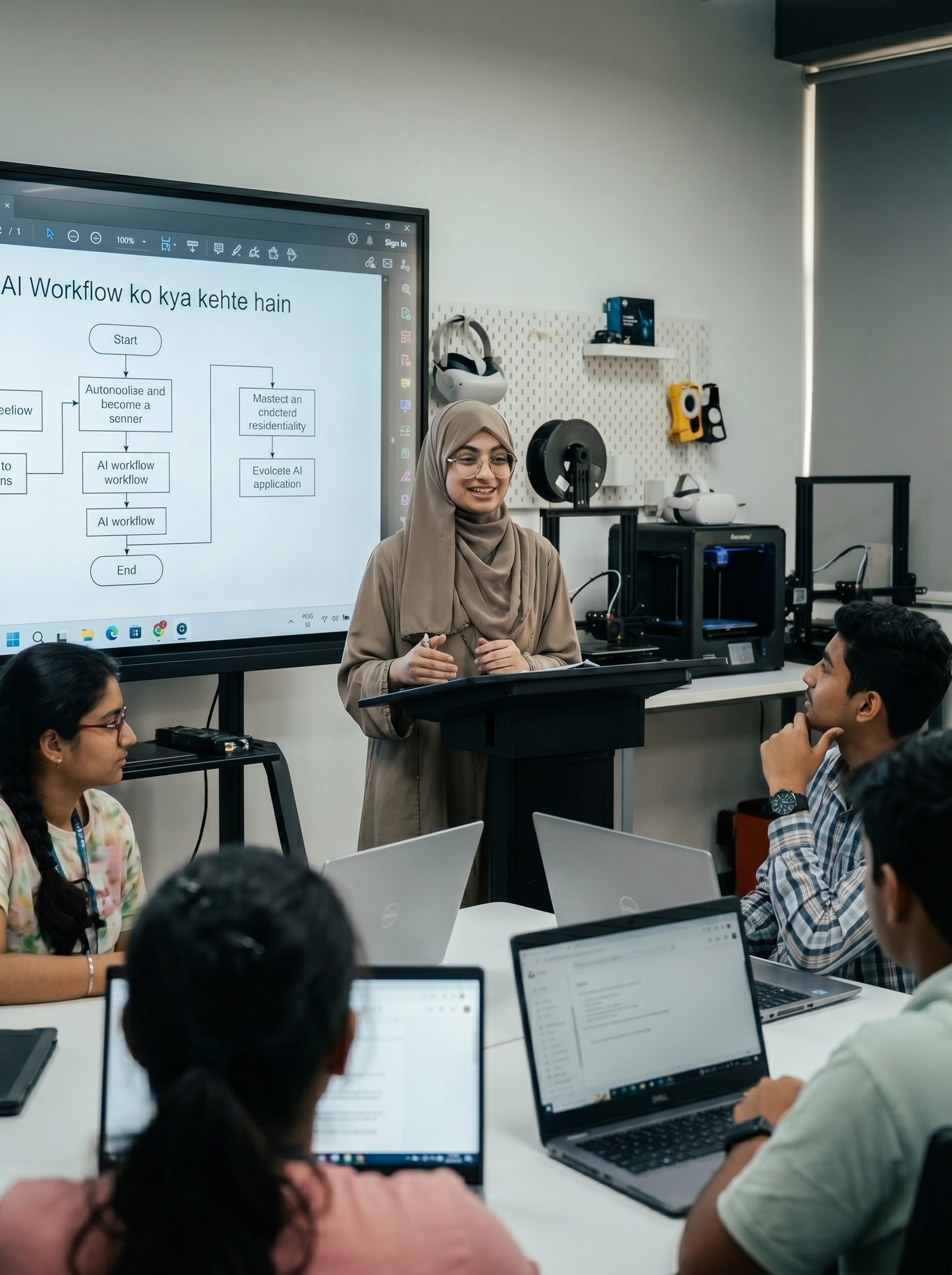 Islamic Junior High School — AI curriculum bilingual Hindi class
