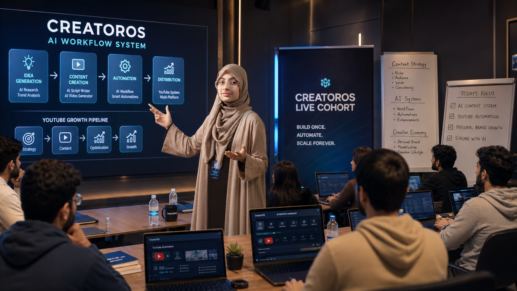 SparkUp Creator Academy — Areeba teaching AI workflows